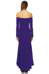 Off Shoulder Long Sleeve High Low Dress