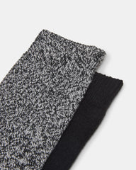 Fall 2 Pack Marled Knee High Socks Black