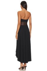 Mesh Strapless Midi Dress