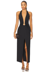 Alma Plunging Midi Dress