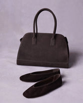 Leni Flat And Heidee Bag Brown Suede Bundle