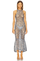 Sequin High Low Midi Dress