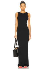 Sleeveless Crewneck Soft Jersey Maxi Dress