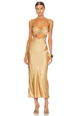 Oliviera Twist Front Midi Dress