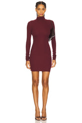 Long Sleeve Turtleneck Butter Rib Mini Dress