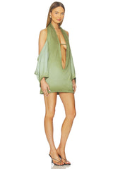 Deep Cut Cowl Polo-dress