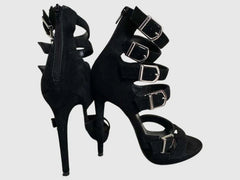 Buckle Strap Stilettos In Black - Sm Rebooted