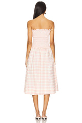 Petal Gingham Midi Dress