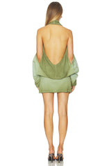 Deep Cut Cowl Polo-dress