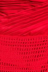 Draped Bustier Dress With Crochet