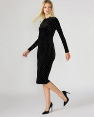 Hailee Studded Velvet Dress Black