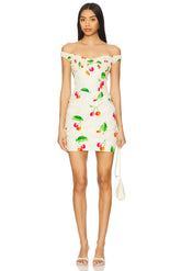 Off Shoulder Pleated Mini Dress