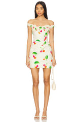 Off Shoulder Pleated Mini Dress