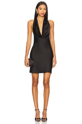 Halter Drape Mini Dress