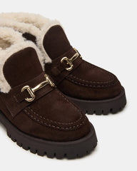 Leon Faux Fur Chocolate Brown Suede