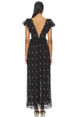 Poppy Pleated Lace Maxi Dress