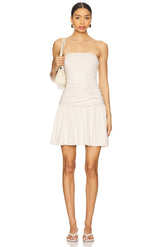 Tube Gathered Flared Dress