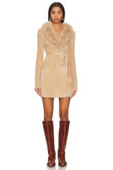 Candella Faux Fur Wrap Dress