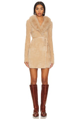Candella Faux Fur Wrap Dress