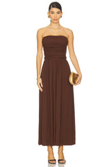 Malone Ruched Strapless Maxi Dress
