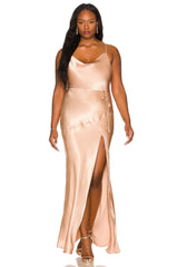 La Lune Bias Cowl Maxi Dress