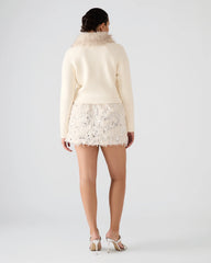 Cindi Feather Skirt Ivory