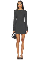 Long Sleeve Crewneck Butter Rib Mini Dress