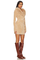 Candella Faux Fur Wrap Dress