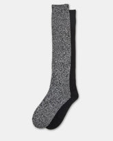 Fall 2 Pack Marled Knee High Socks Black