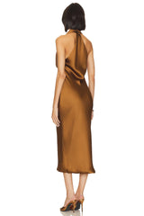 Halter Drape Midi Dress