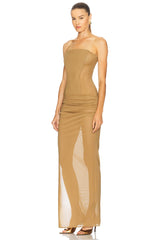 Strapless Longline Corset Column Dress