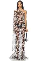 Zebra Print Maxi Dress