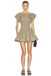 Rib Mix Shirting Mini Dress