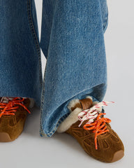 Aziel Mule Faux Fur Chestnut Suede