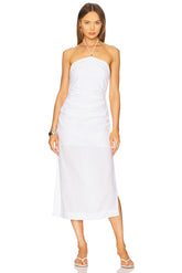 Air Linen Ruched Halter Dress