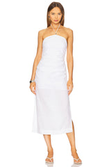 Air Linen Ruched Halter Dress