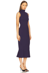 Mock Trumpet Sleeveless Midi Dress