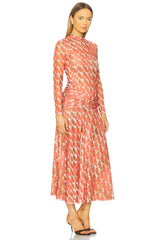 Lea Printed Mesh Dress