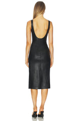 Faux Leather Midi Tank Dress