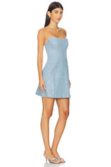 Sequin Denim Corset Dress