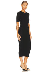 Half Sleeve Crew Midi Dress