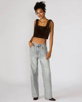 Hannia Faux Fur Top Dark Espresso