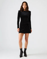 Cindi Studded Velvet Skirt Black