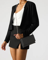 Juliana Bag Gray Pinstripe