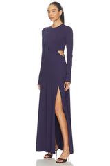 Crew Side Slit Occasion Dress