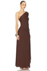 Kassi Draped One Shoulder Midi Dress