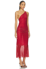 Polka Dot Asymmetric Dress