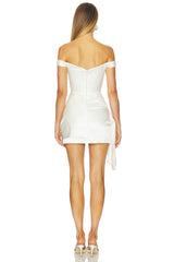Off Shoulder Draped Mini Dress