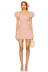 Georgia Gingham Short Sleeve Mini Dress
