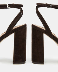 Lourdes Chocolate Brown Suede